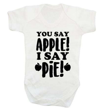 You say apple I say pie! Baby Vest white 18-24 months