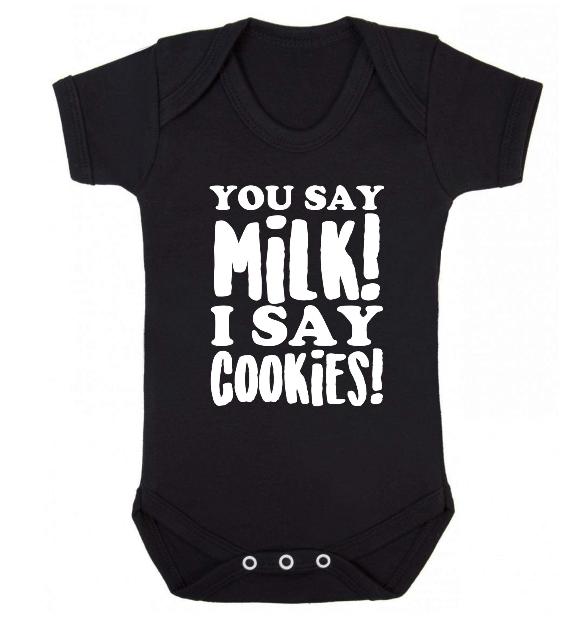 You say milk I say cookies! Baby Vest black 18-24 months