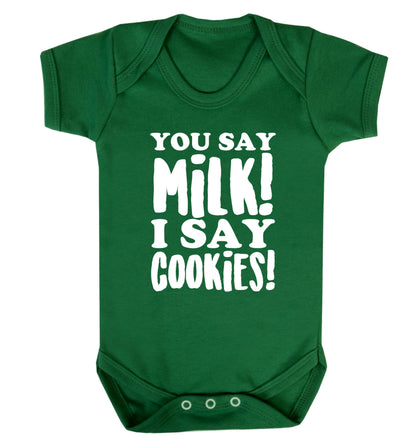 You say milk I say cookies! Baby Vest green 18-24 months