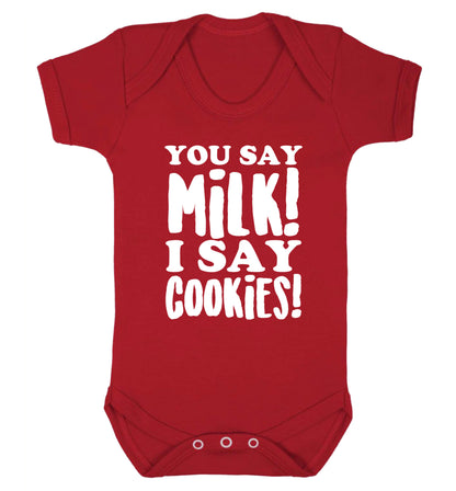 You say milk I say cookies! Baby Vest red 18-24 months