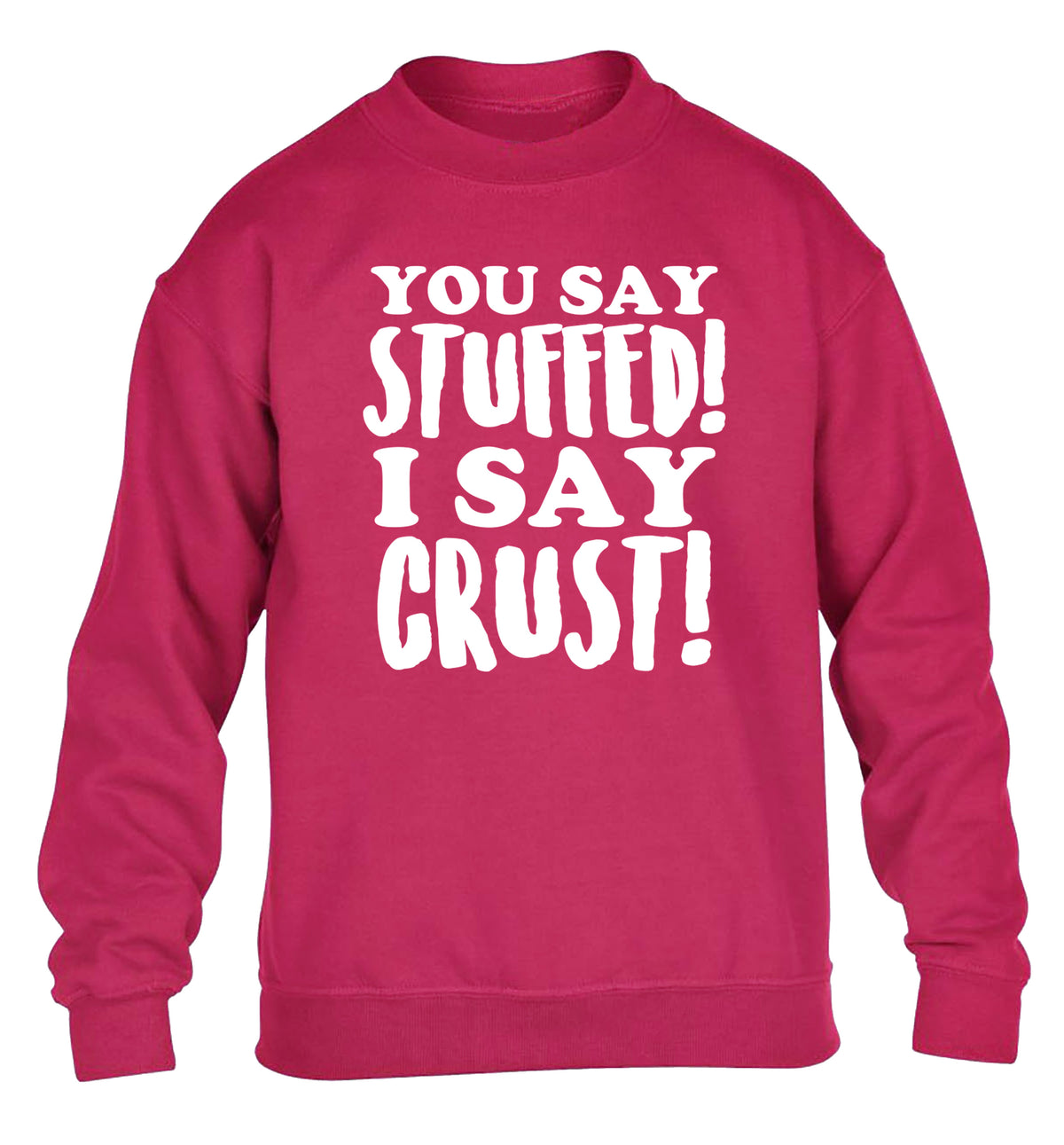 You say stuffed I say crust! children's pink sweater 12-14 Years