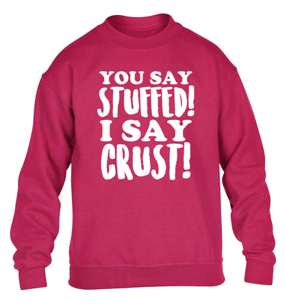 You say stuffed I say crust! children's pink sweater 12-14 Years