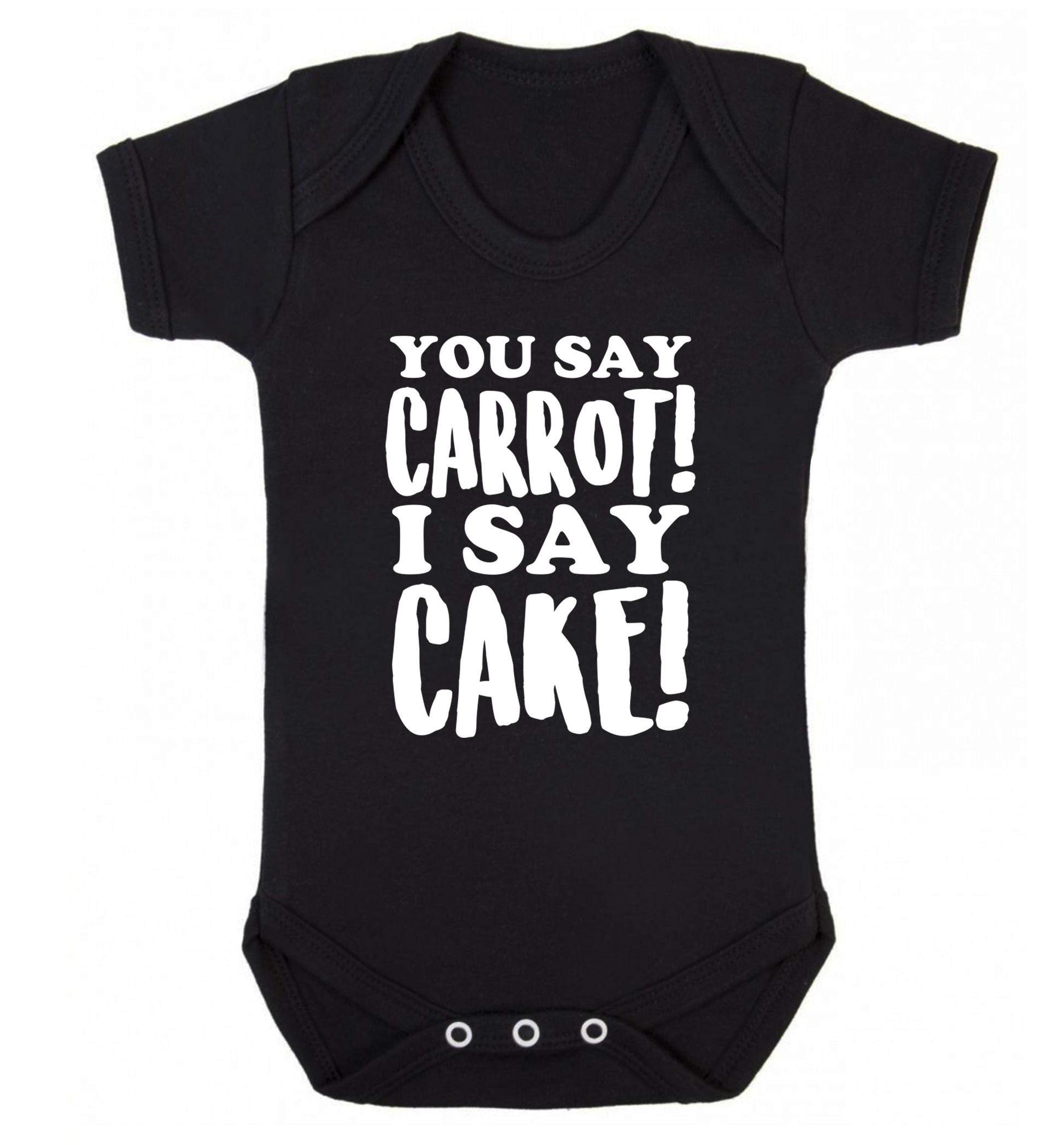You say carrot I say cake! Baby Vest black 18-24 months