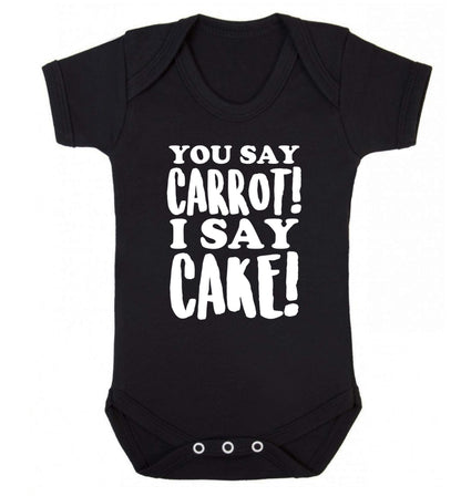 You say carrot I say cake! Baby Vest black 18-24 months