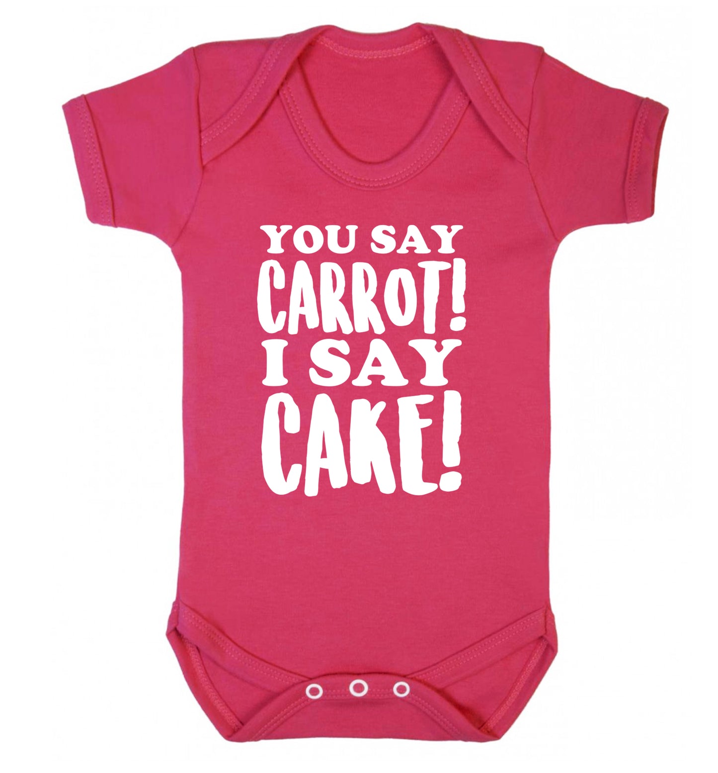 You say carrot I say cake! Baby Vest dark pink 18-24 months