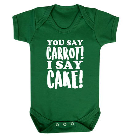 You say carrot I say cake! Baby Vest green 18-24 months