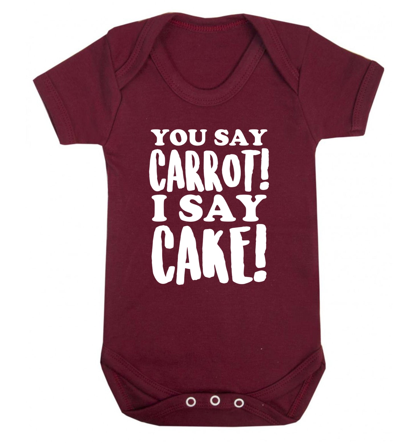 You say carrot I say cake! Baby Vest maroon 18-24 months