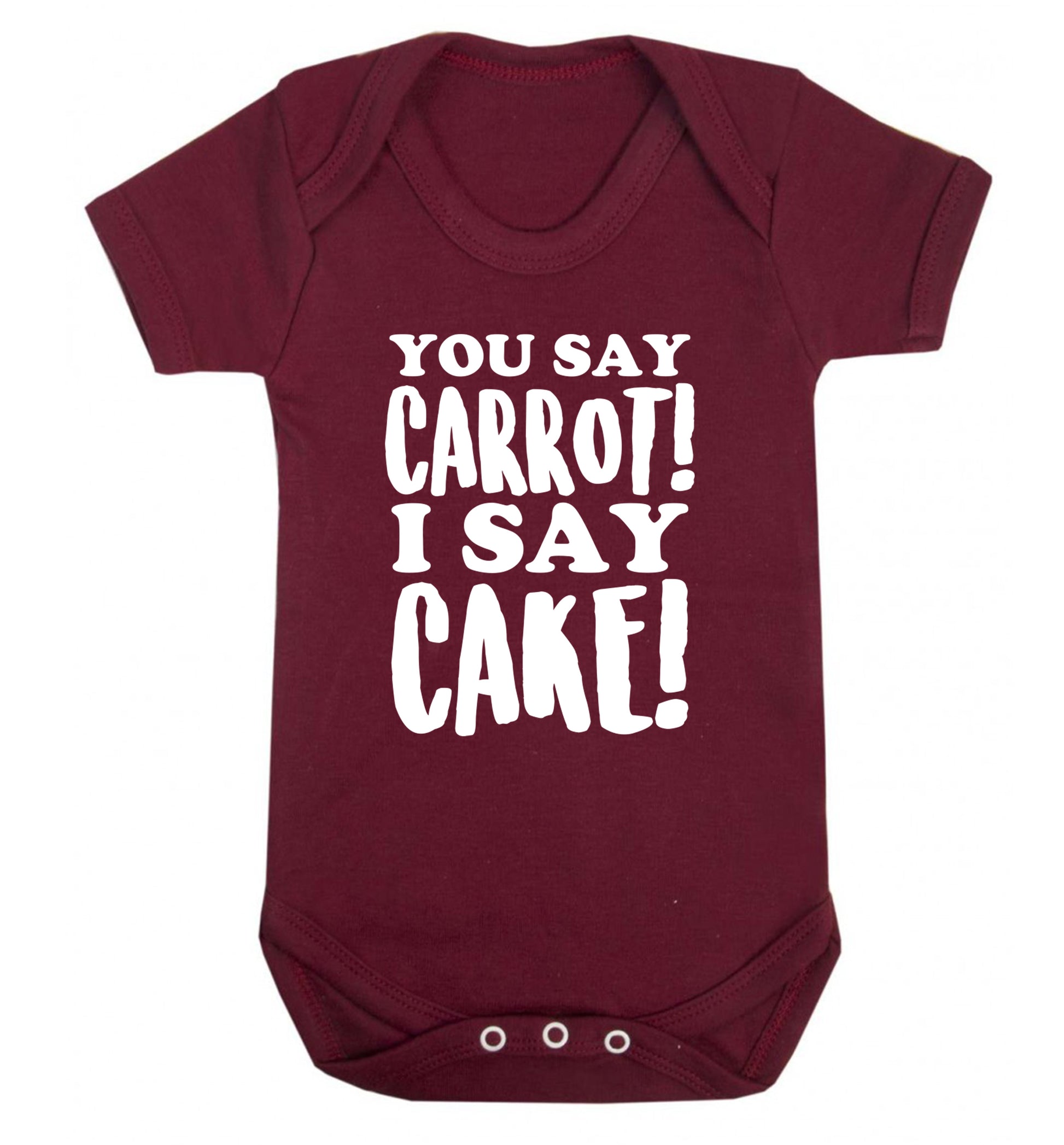 You say carrot I say cake! Baby Vest maroon 18-24 months