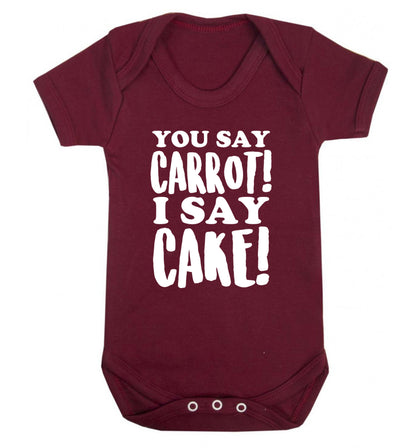 You say carrot I say cake! Baby Vest maroon 18-24 months