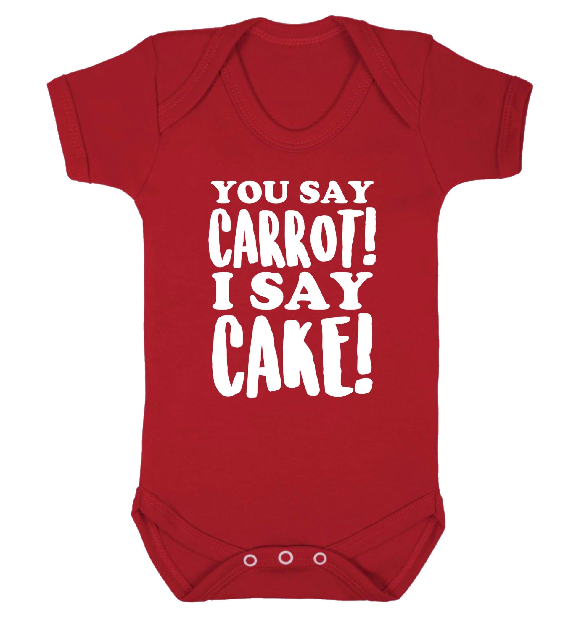 You say carrot I say cake! Baby Vest red 18-24 months