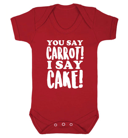You say carrot I say cake! Baby Vest red 18-24 months