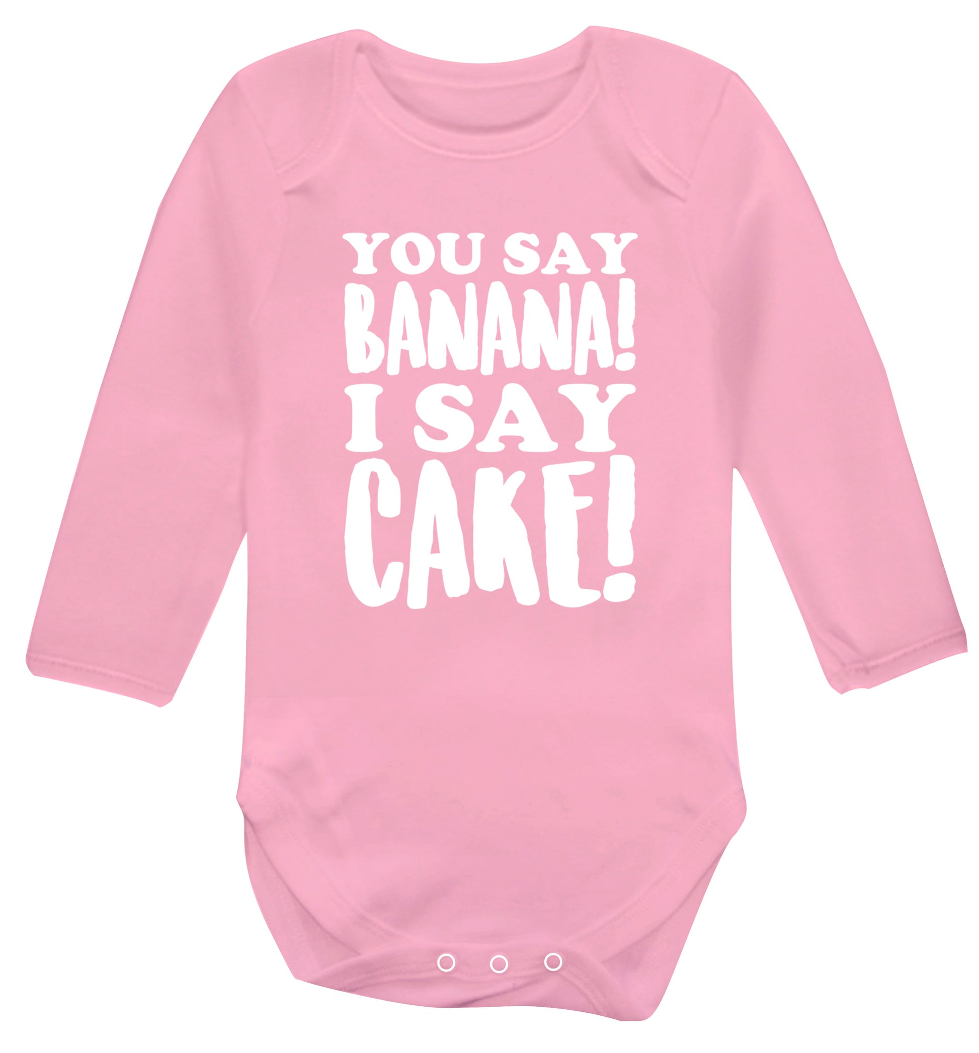 You say banana I say cake! Baby Vest long sleeved pale pink 6-12 months