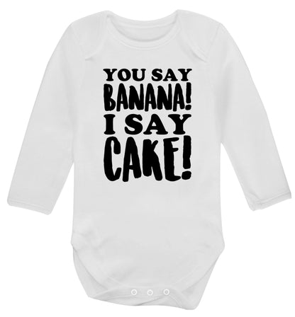 You say banana I say cake! Baby Vest long sleeved white 6-12 months