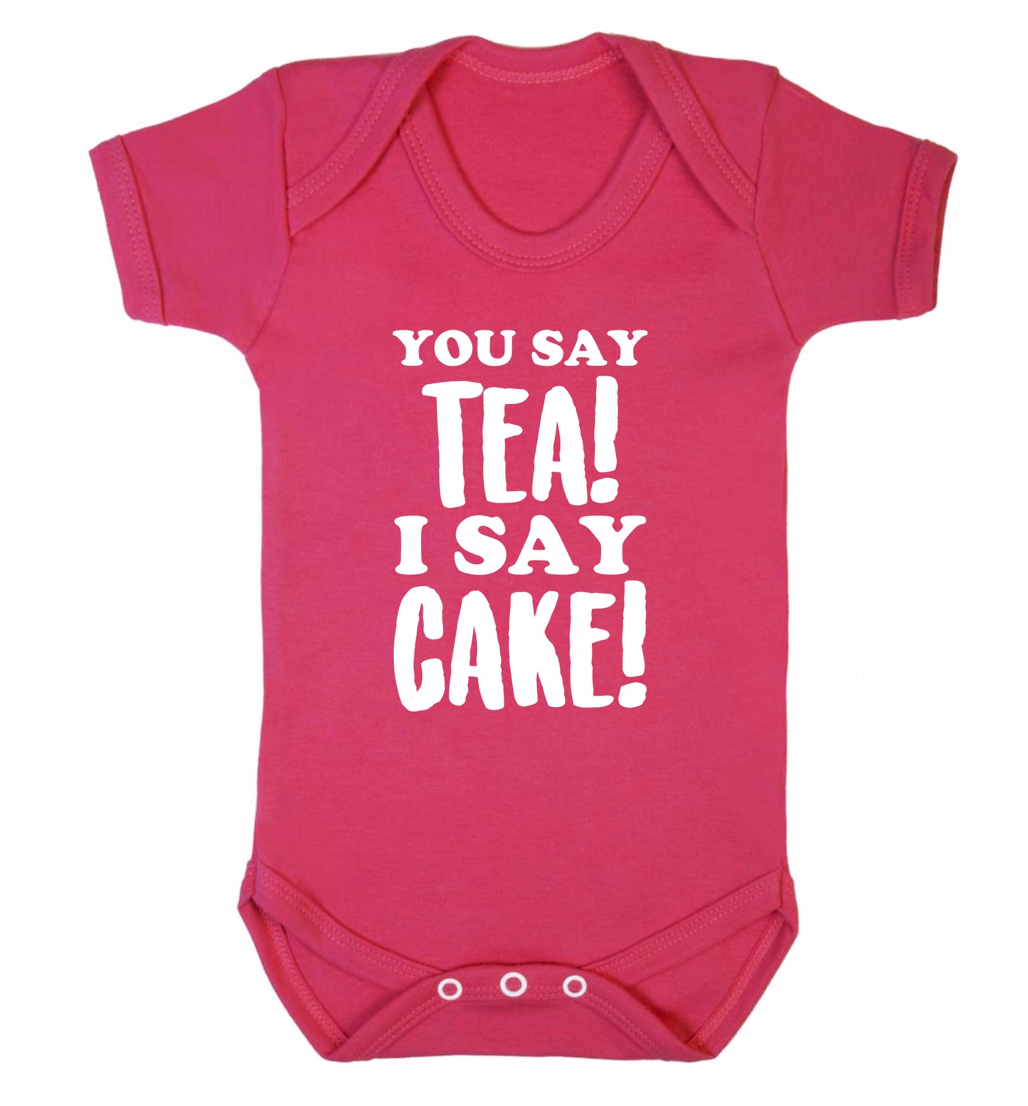You say tea I say cake! Baby Vest dark pink 18-24 months