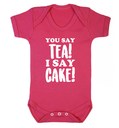 You say tea I say cake! Baby Vest dark pink 18-24 months