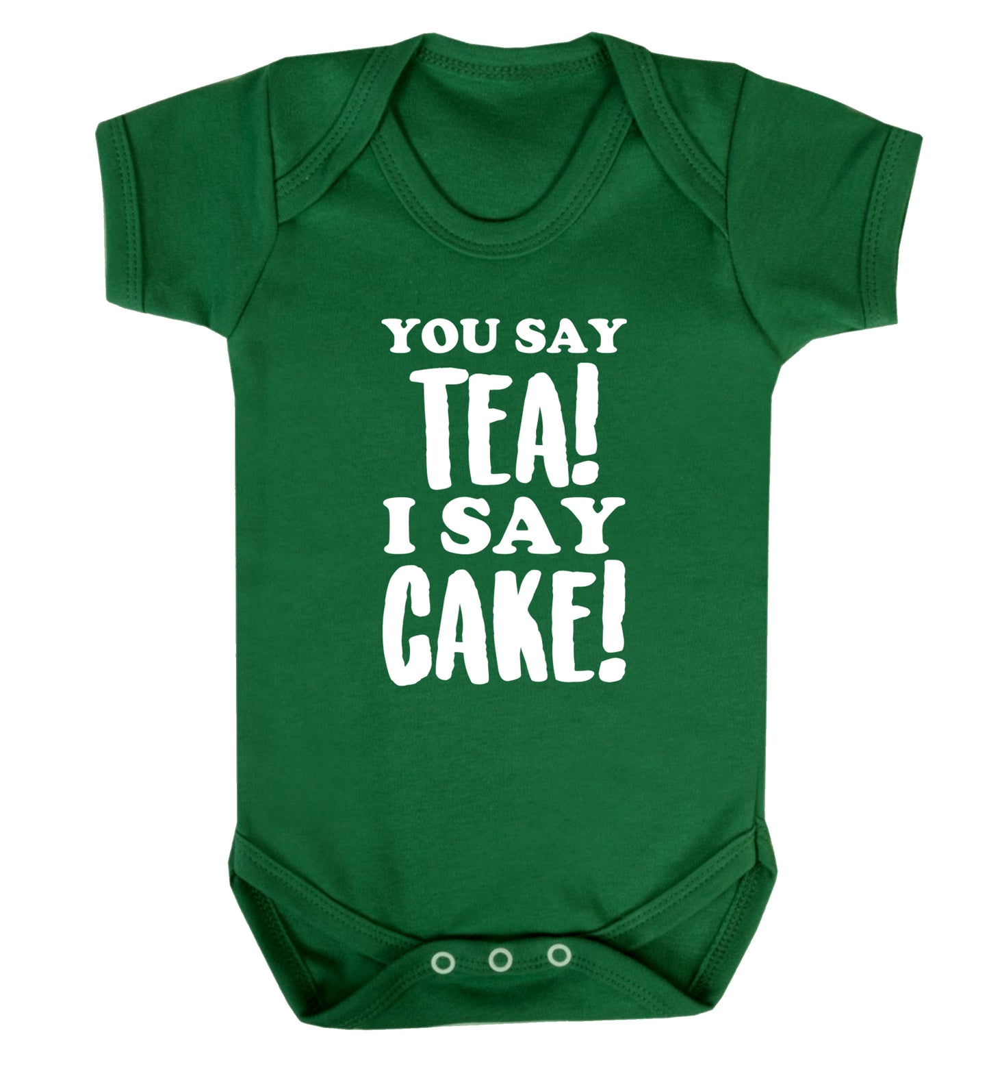 You say tea I say cake! Baby Vest green 18-24 months