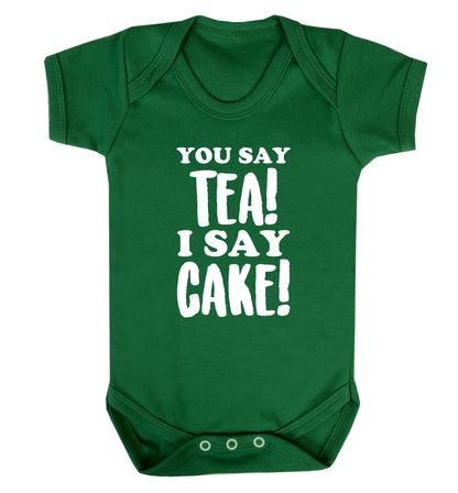 You say tea I say cake! Baby Vest green 18-24 months