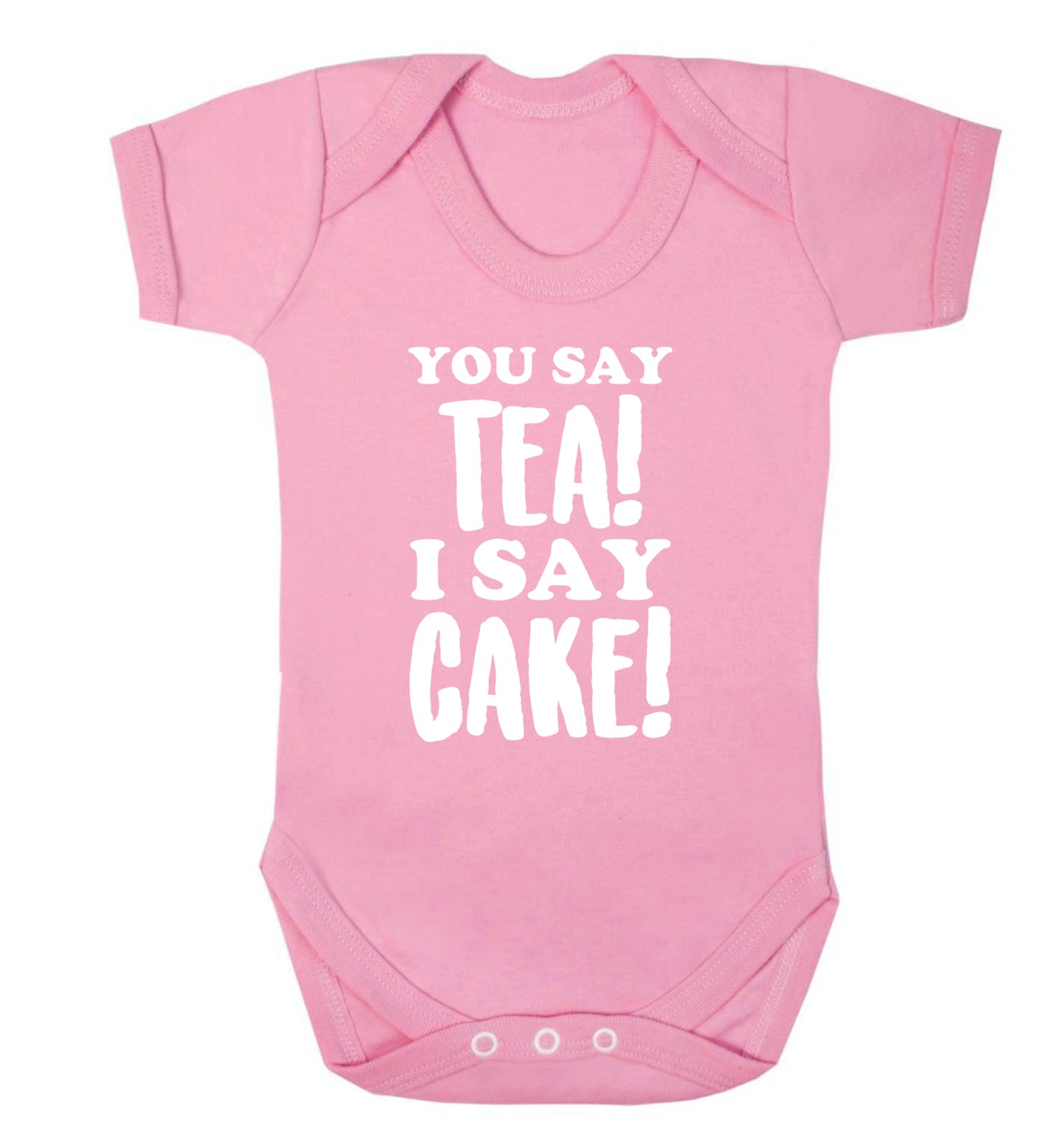 You say tea I say cake! Baby Vest pale pink 18-24 months