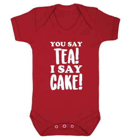 You say tea I say cake! Baby Vest red 18-24 months
