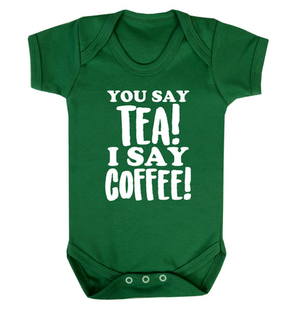 You say tea I say coffee! Baby Vest green 18-24 months