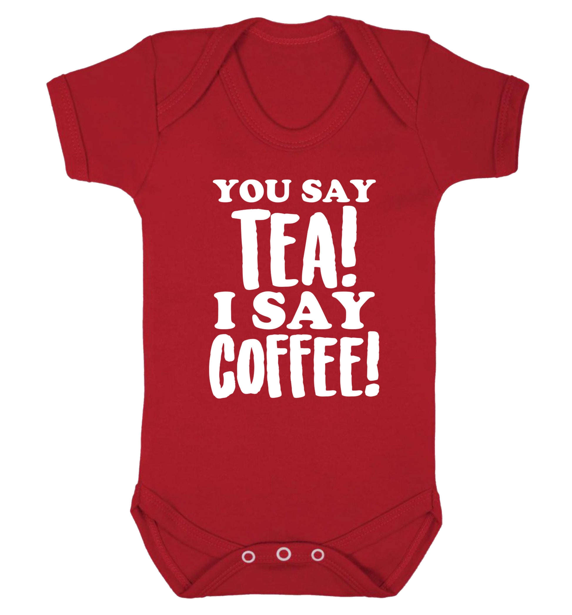 You say tea I say coffee! Baby Vest red 18-24 months
