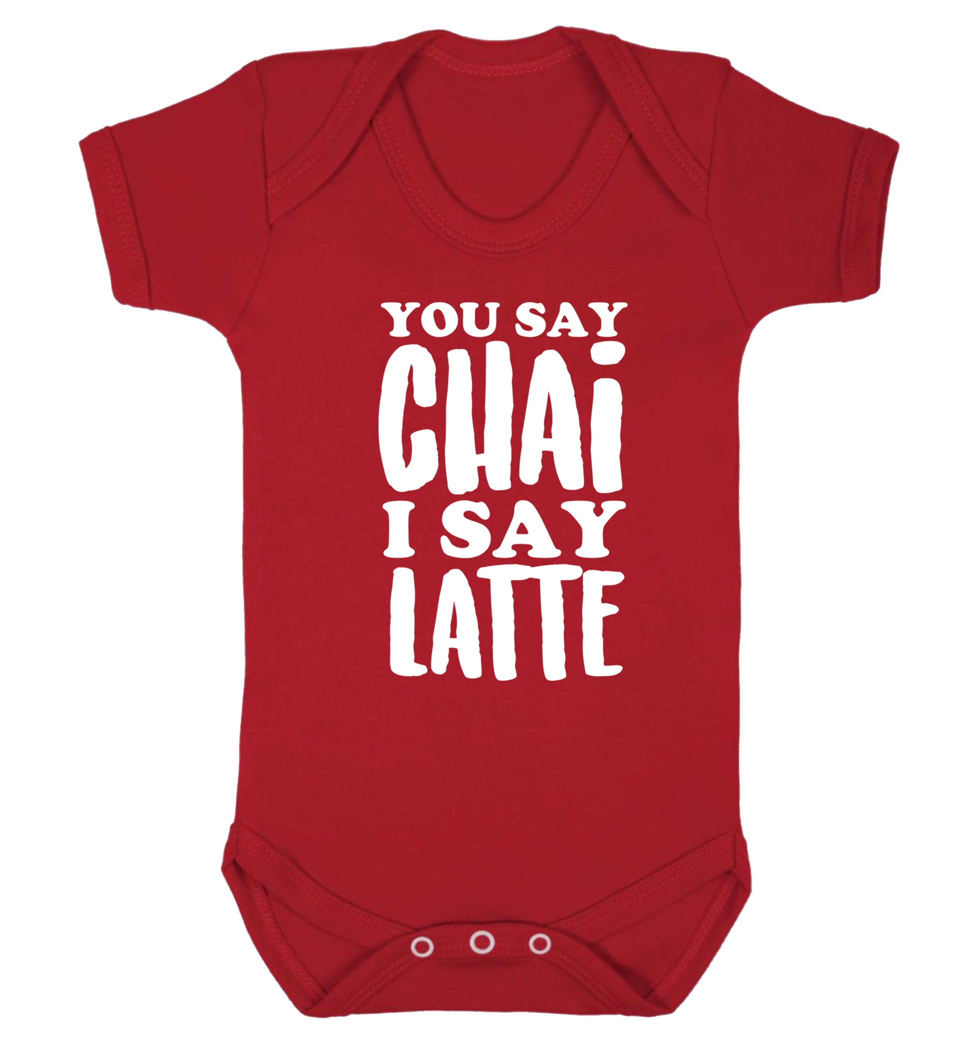 You say chai I say latte! Baby Vest red 18-24 months