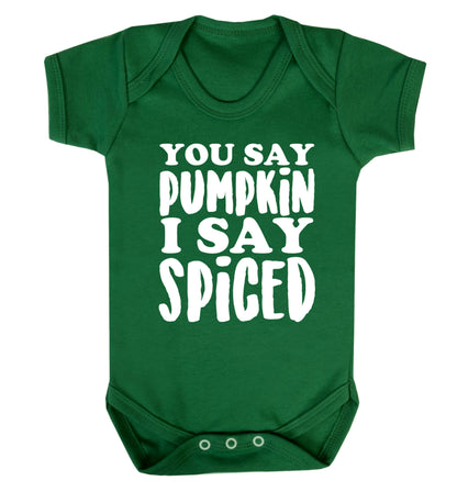 You say pumpkin I say spiced! Baby Vest green 18-24 months