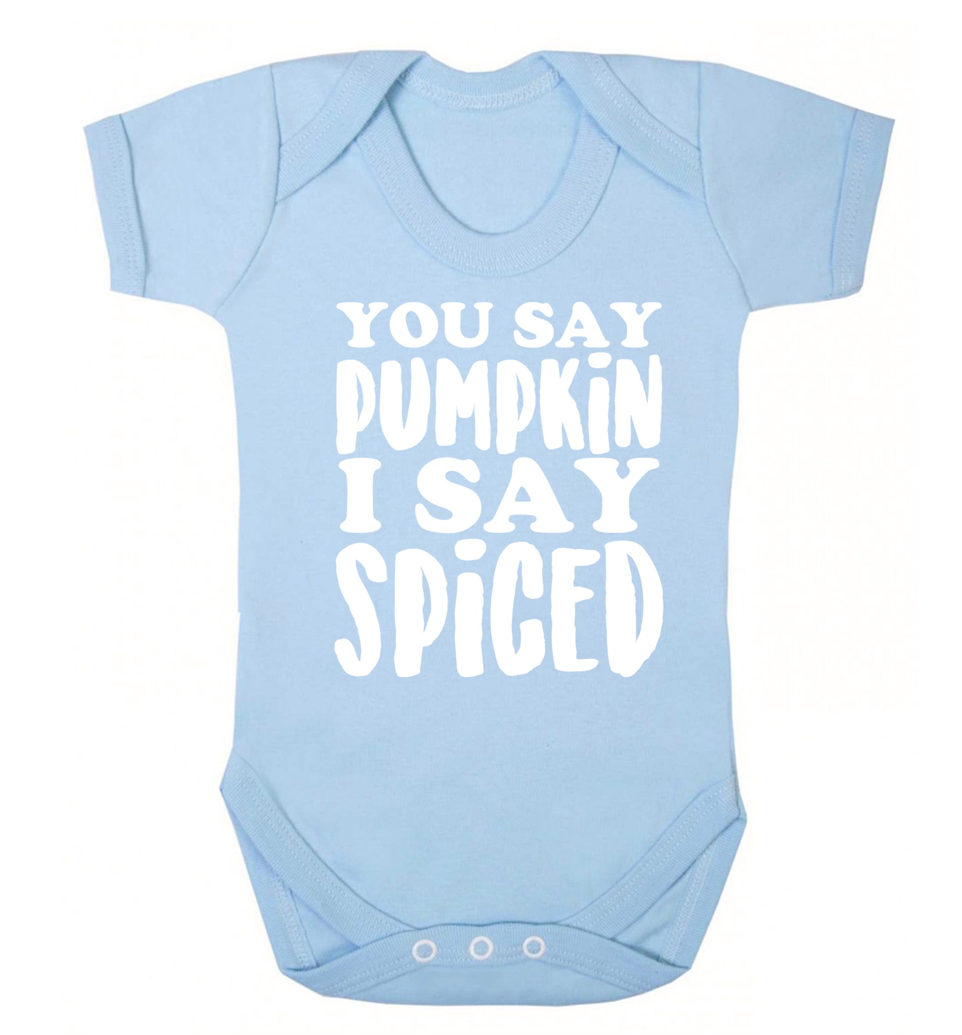 You say pumpkin I say spiced! Baby Vest pale blue 18-24 months