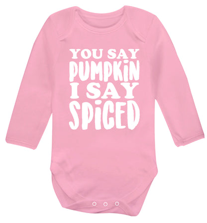 You say pumpkin I say spiced! Baby Vest long sleeved pale pink 6-12 months