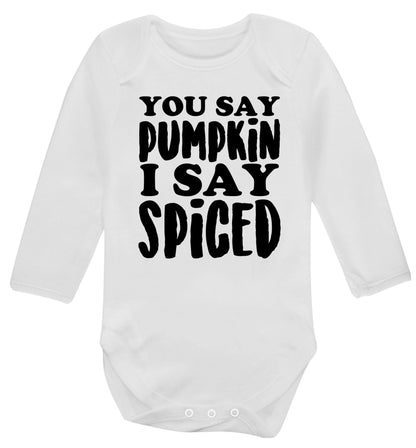 You say pumpkin I say spiced! Baby Vest long sleeved white 6-12 months