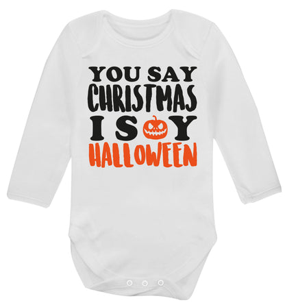 You say christmas I say halloween! Baby Vest long sleeved white 6-12 months