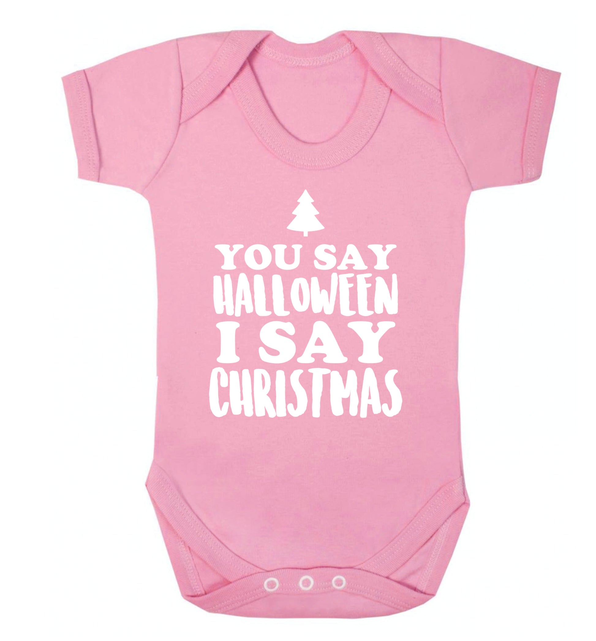 You say halloween I say christmas! Baby Vest pale pink 18-24 months