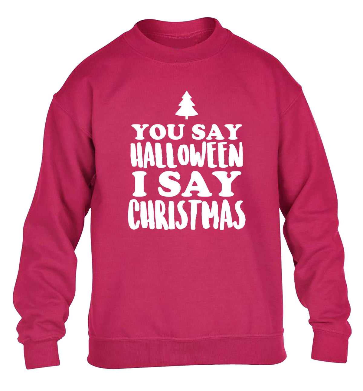 You say halloween I say christmas! children's pink sweater 12-14 Years