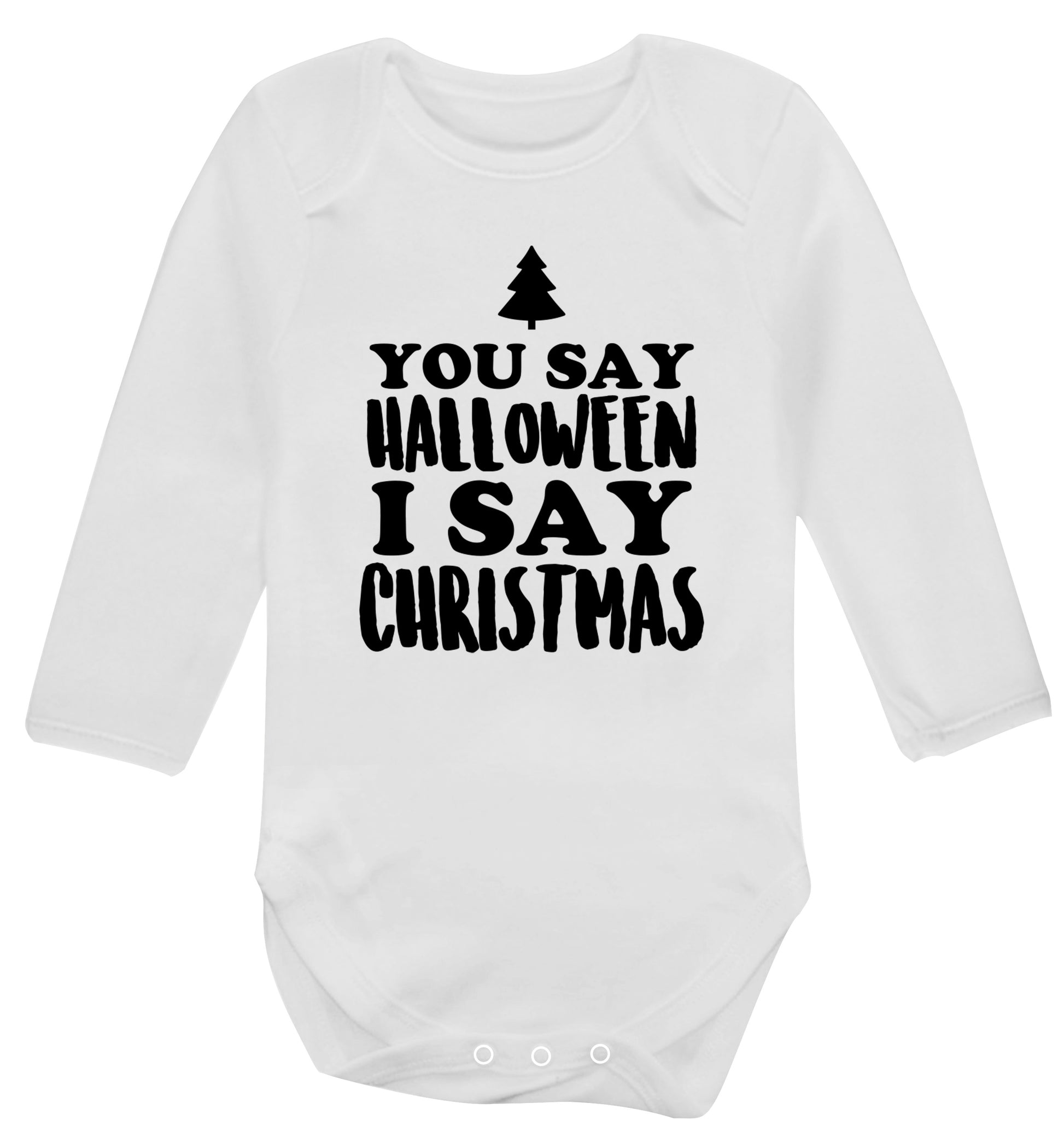 You say halloween I say christmas! Baby Vest long sleeved white 6-12 months