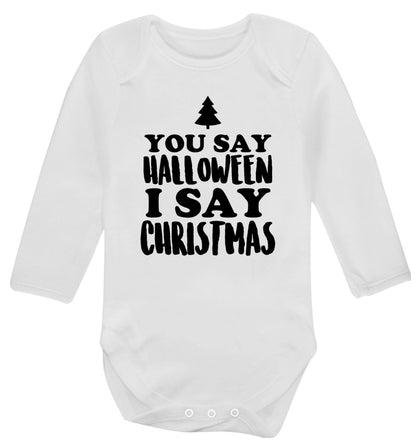 You say halloween I say christmas! Baby Vest long sleeved white 6-12 months