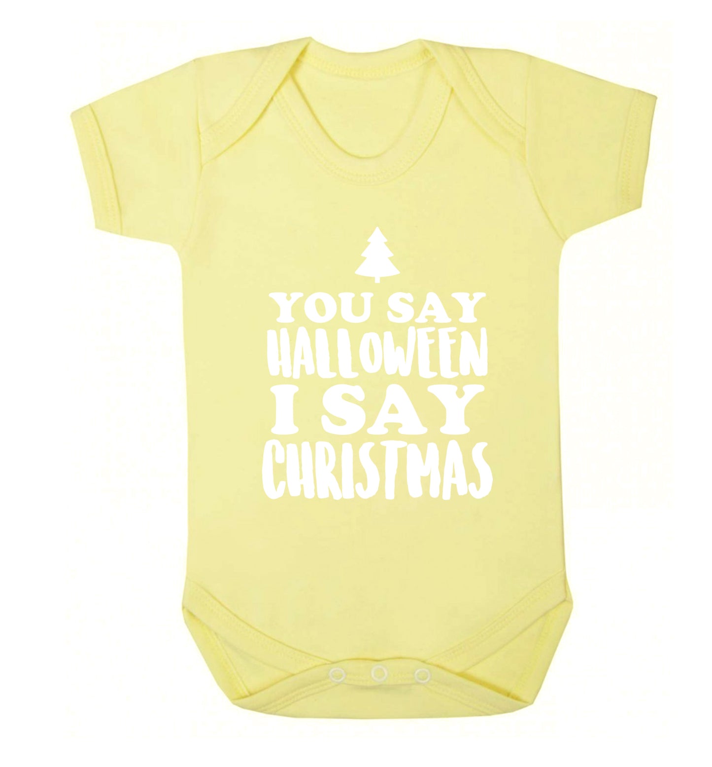 You say halloween I say christmas! Baby Vest pale yellow 18-24 months