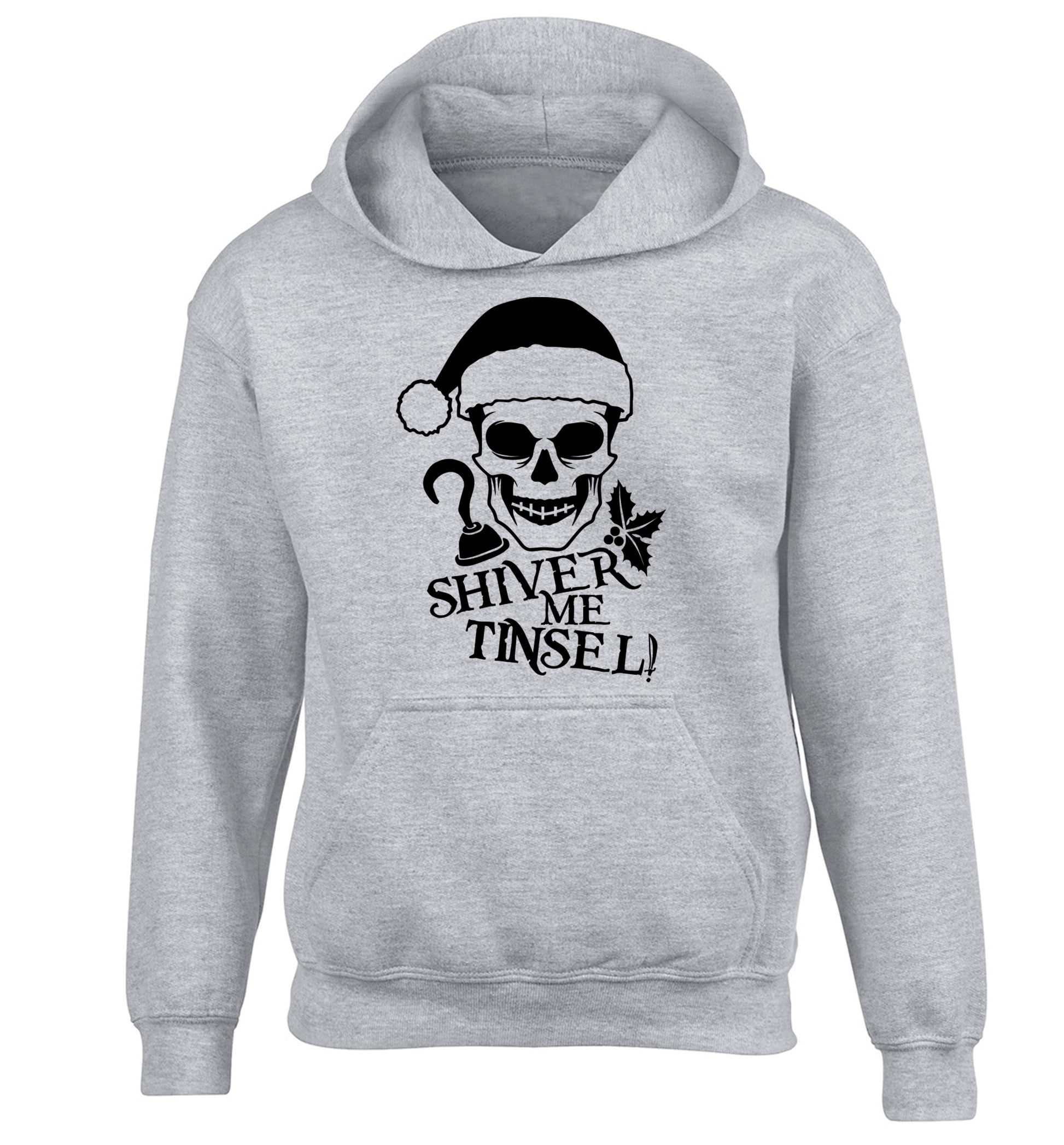 Shiver me tinsel children's grey hoodie 12-14 Years