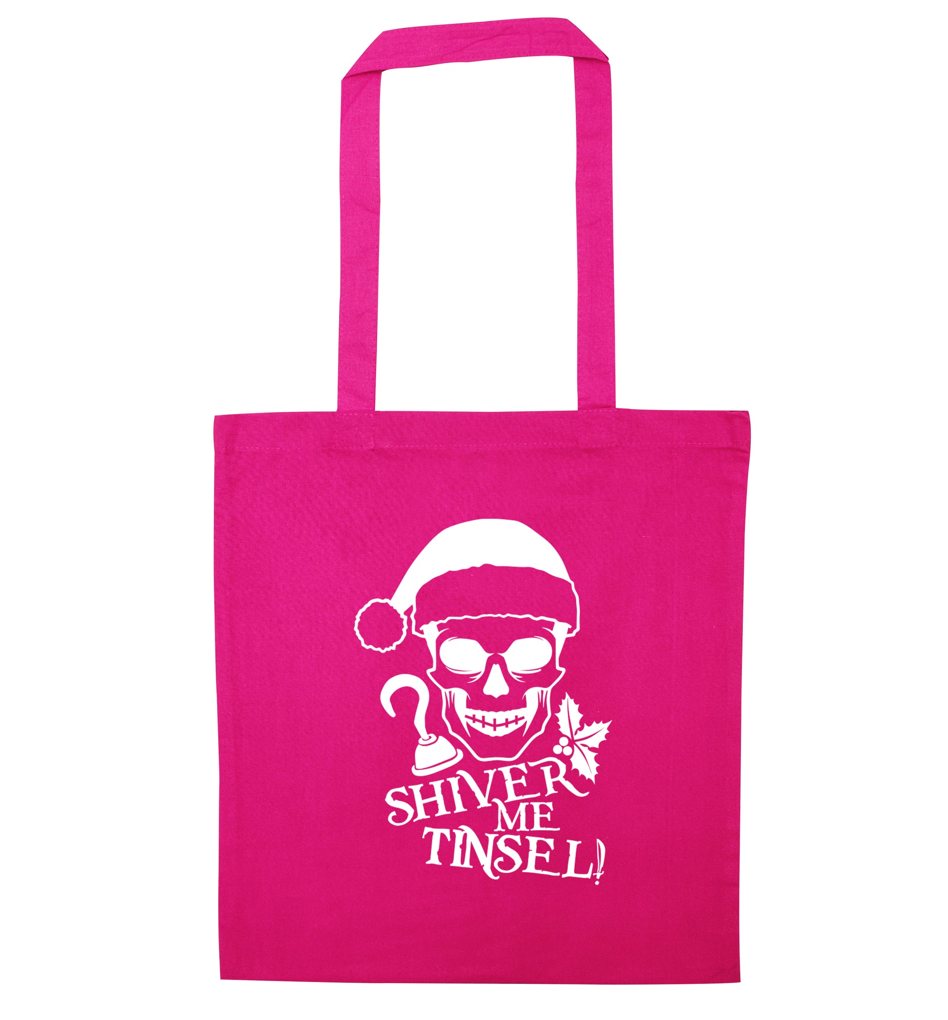 Shiver me tinsel pink tote bag