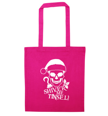 Shiver me tinsel pink tote bag