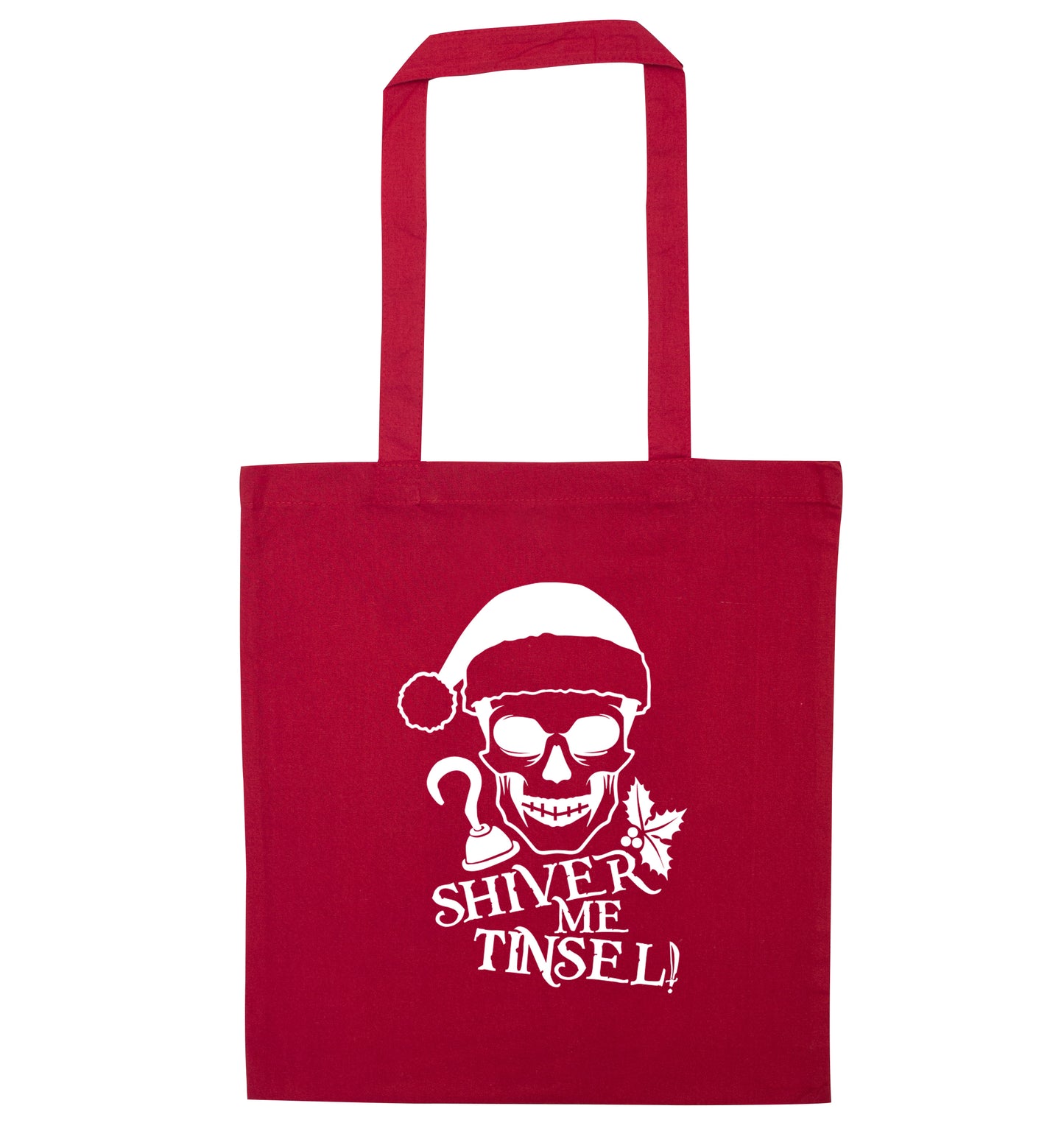 Shiver me tinsel red tote bag