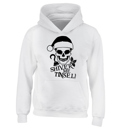 Shiver me tinsel children's white hoodie 12-14 Years