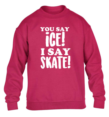 You say ice I say skate children's pink sweater 12-13 Years
