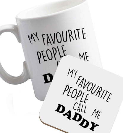 10 oz Favourite Type Pan Pancake ceramic mug and coaster set right handed