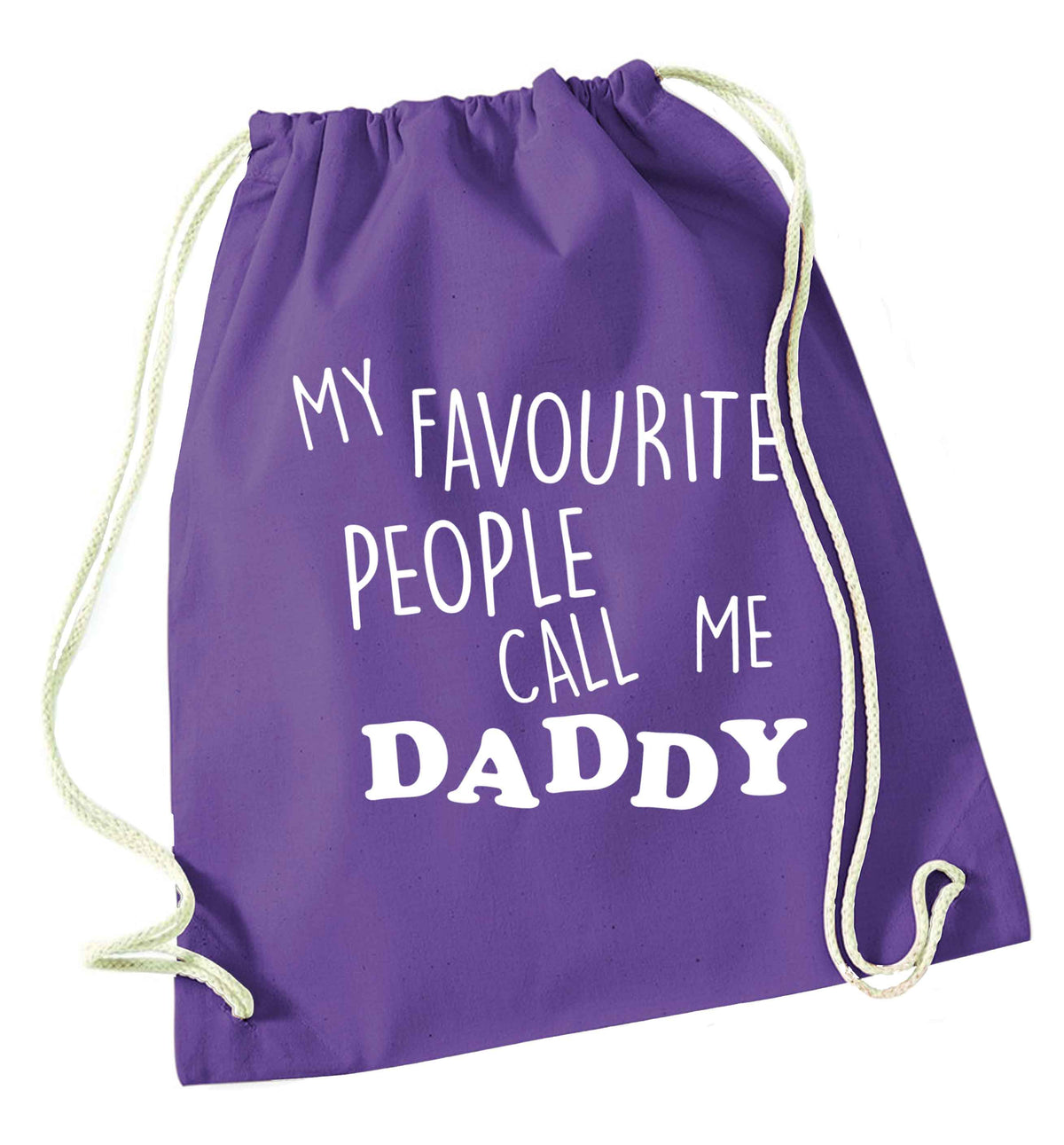 My favourite people call me daddy purple drawstring bag
