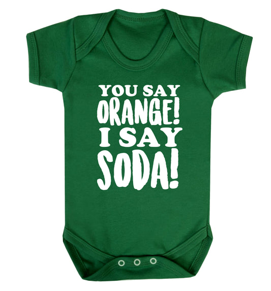 You say orange I say soda! Baby Vest green 18-24 months
