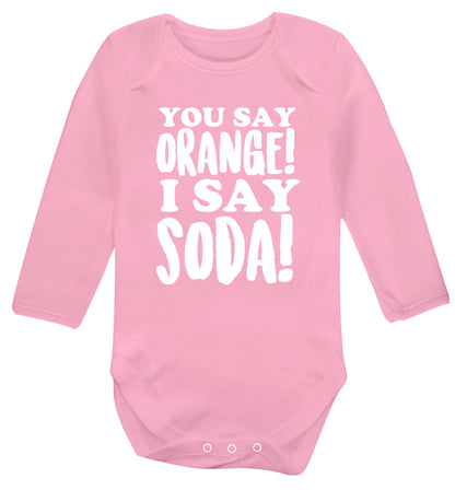 You say orange I say soda! Baby Vest long sleeved pale pink 6-12 months