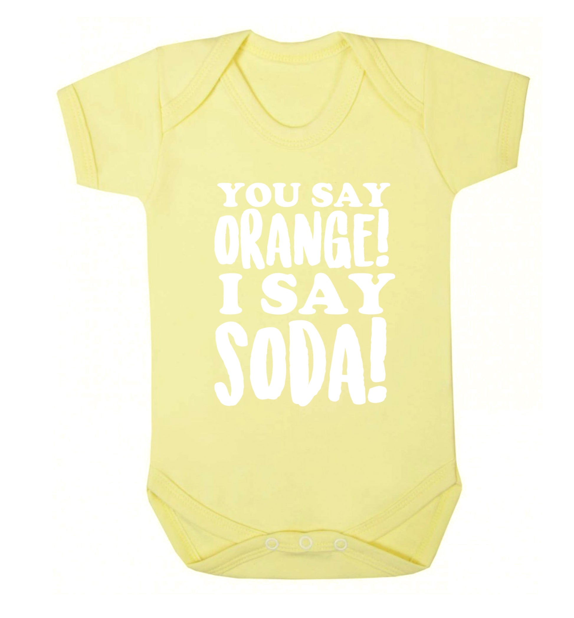 You say orange I say soda! Baby Vest pale yellow 18-24 months