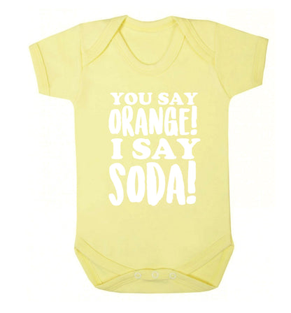 You say orange I say soda! Baby Vest pale yellow 18-24 months