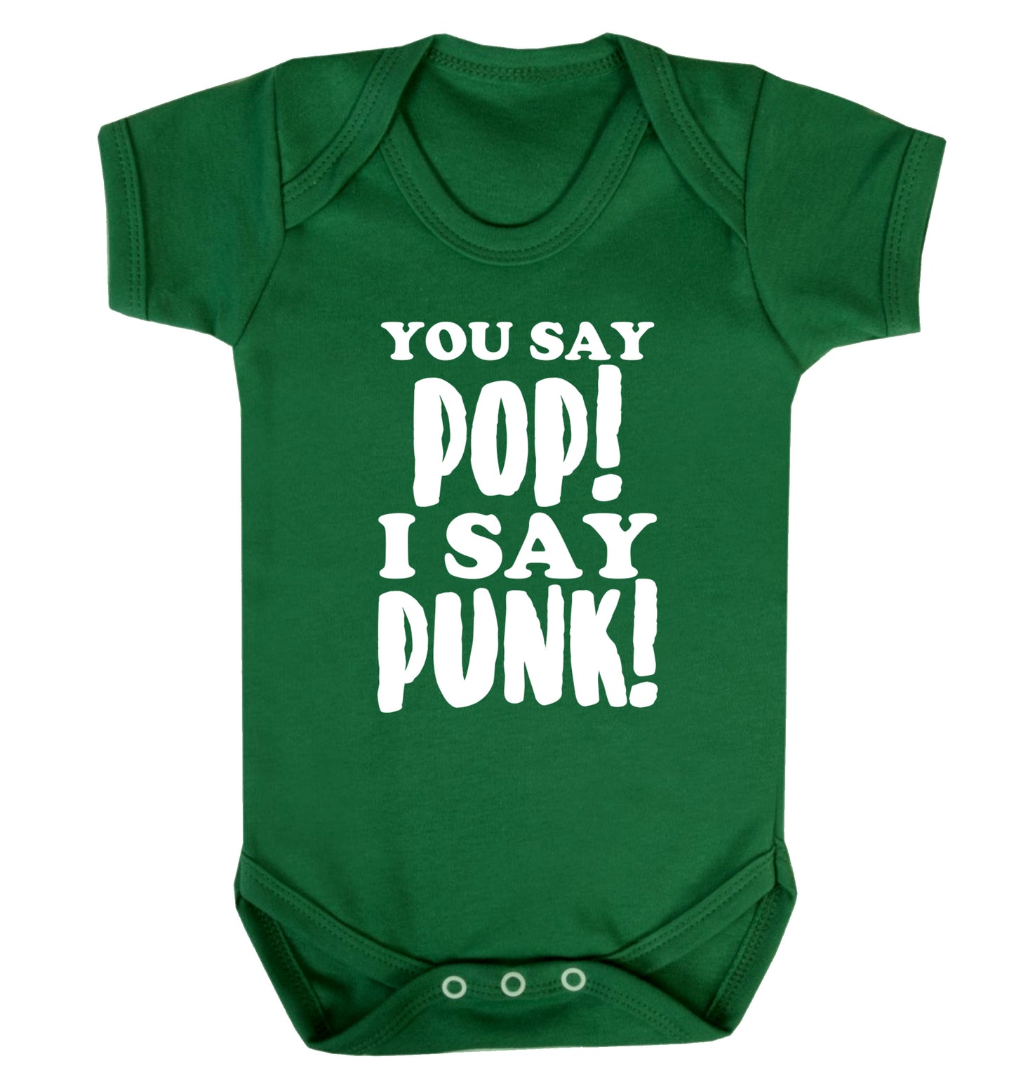 You say pop I say punk! Baby Vest green 18-24 months