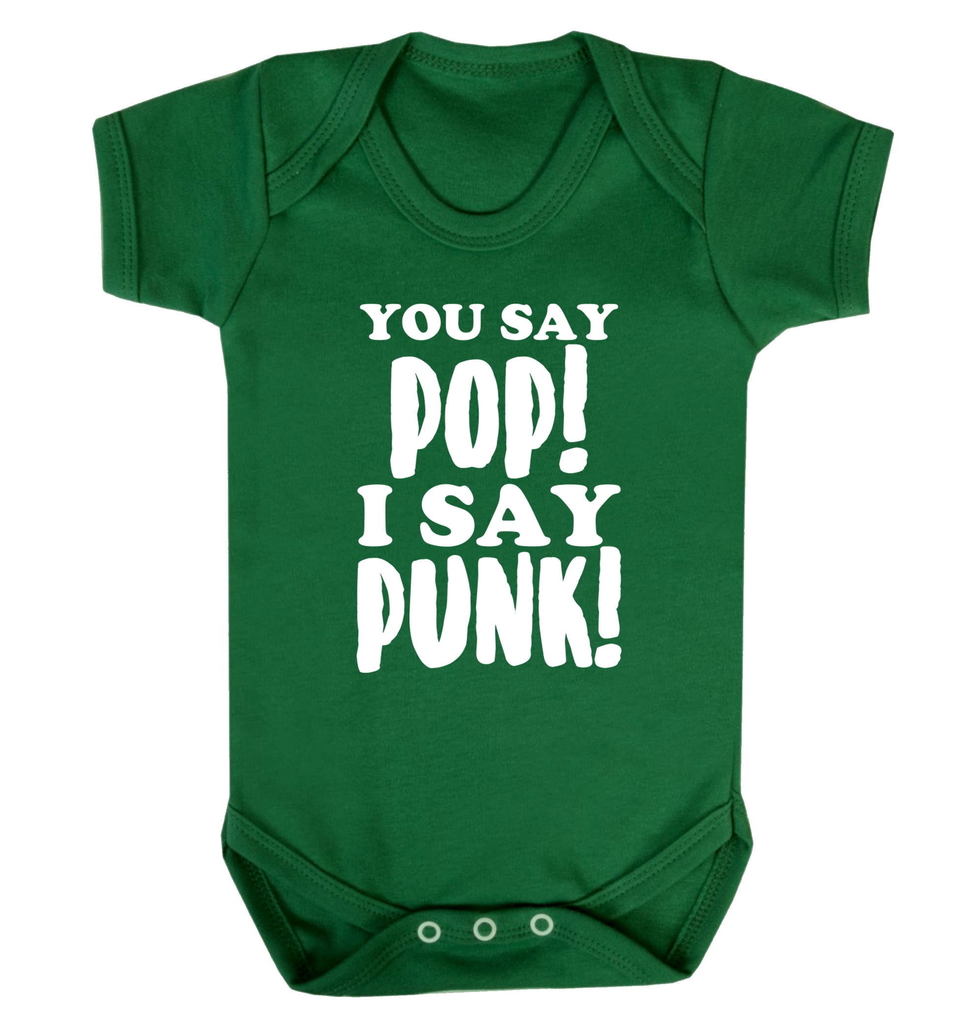 You say pop I say punk! Baby Vest green 18-24 months